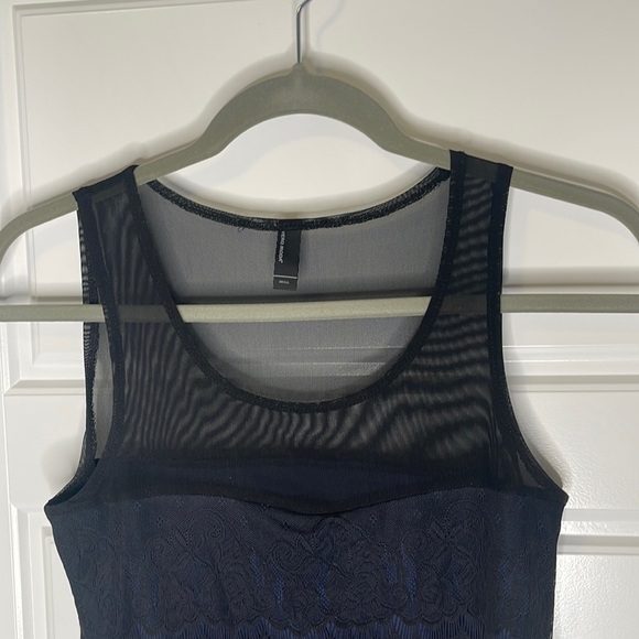 Vero Moda Mesh blue black mini dress size Small - Picture 3 of 6
